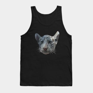 Low Poly White Tiger Cub's Head Tank Top